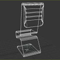 Modern White Single Chair With Geometric Design Sleek Lines And Slatted Back