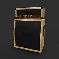 Marshall Stacked Amplifier Speakers With Wooden Frame Black Grille And Classic Design