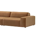 Brown Modern Velvet Modular Sofa With Sectional Design And Cushioned Armrests 3d model