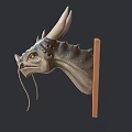 Decorative Dragon Head Animal Wall Decor on Wooden Panel for Home Decoration
