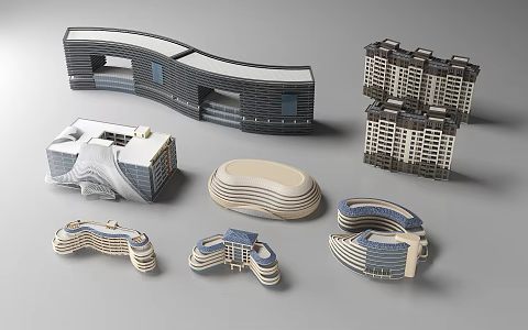 Modern Hotel Commercial Residence 3d model