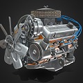 Modern engine car engine 3d model