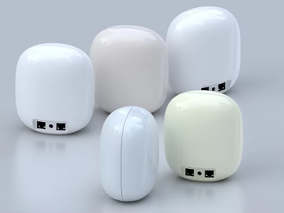White Computer USB Hubs With Multiple Ports And Sleek Design In Various Tones 3d model