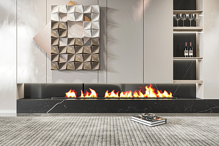 Modern Fireplace 3d model