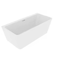 White Freestanding Bathtub With Modern Design Sleek Surface And Drainage Hole