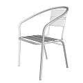Contemporary Chrome Metal Frame Leisure Chair With Woven Seat And Backrest