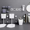Modern Bathroom Wall Mounted And Floor Standing Toilets With Urinal Mirror And Accessories
