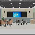 Classroom Interior Design With Wooden Walls Green Decor Tree Art And Study Tables