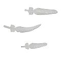 Feather Shaped White Decorative Ornament Set Of Three For Home Decoration