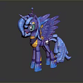Blue Pegasus Unicorn Toy Figure With Colorful Wings Horn And Shiny Mane
