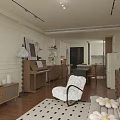 Soft Cream Tone Open Plan Living And Dining Room With Warm Solid Wood Furnishings
