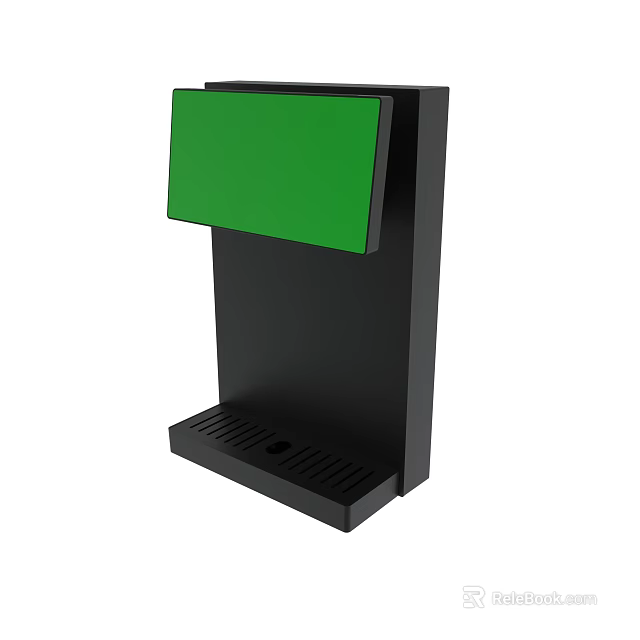 Black Display Stand With Green Screen And Base Tray For Information 3d model 