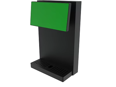 Black Display Stand With Green Screen And Base Tray For Information 3d model