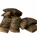 Jute Flour Bags Stacked And Scattered With Spilled Flour On Floor