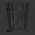 Plant in Dark Gray Cylindrical Metal Planter with Vertical Strips and Round Base