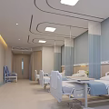 Spacious Modern Hospital Ward Interior With Medical Beds And Equipment