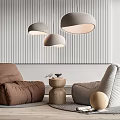 Modern Casual Sofa Combination Lazy Sofa Chandelier Side Several Single Sofa Carpet 3d model