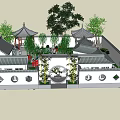 Chinese Traditional Garden Landscape Design With Pavilion Pond And Green Plants