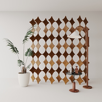 Stitching solid wood partition screen 3d model