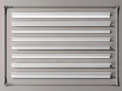 White Decorative Gypsum Cornice Molding Various Styles For Interior Decoration 3d model