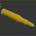 Golden Bullet As Weapon Element With Shiny Surface And Dark Background 3d model