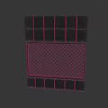 Modern Black Scene Component With Grid Panel And Decorative Frame Structure