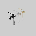 Sleek Black Shower Faucet Featuring Rainfall Head Handheld Wand And Control Knob