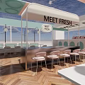 Net red milk tea shop 3d model
