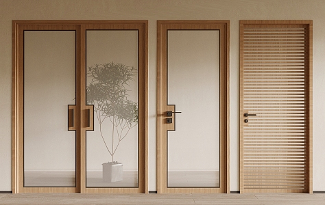 New Chinese Style Flat Door 3d model