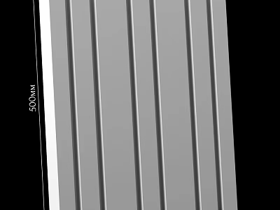 Gray Vertical Striped Wall Panel Design With 500MM Width Feature 3d model