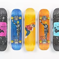 Unique Colorful Skateboard Decks with Various Graphics and Different Vibrant Colors