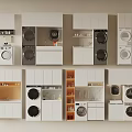 Modern Washing Machine Designs With Built In Cabinets And Laundry Layouts 3d model