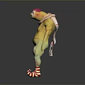 Vibrant Fantasy Character Creature With Yellow Body Green Legs Red Shoes And Red Spiked Head