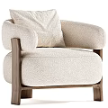 Green Velvet Leisure Chair With Rounded Armrests And Wooden Legs Color Options