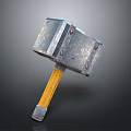 Sturdy Metal Head Weapon Hammer with Wooden Handle and Rivet Design