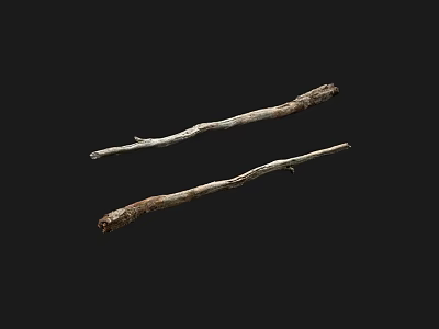 Natural Stone And Wood Sticks For Rustic Home Decoration Projects 3d model