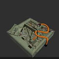 Electronic Appliance Internal Structure With Green Casing Orange Tubes And Mechanical Components