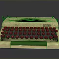 Vintage FABEL Typewriter With Beige Green Body And Black Keys As Household Item