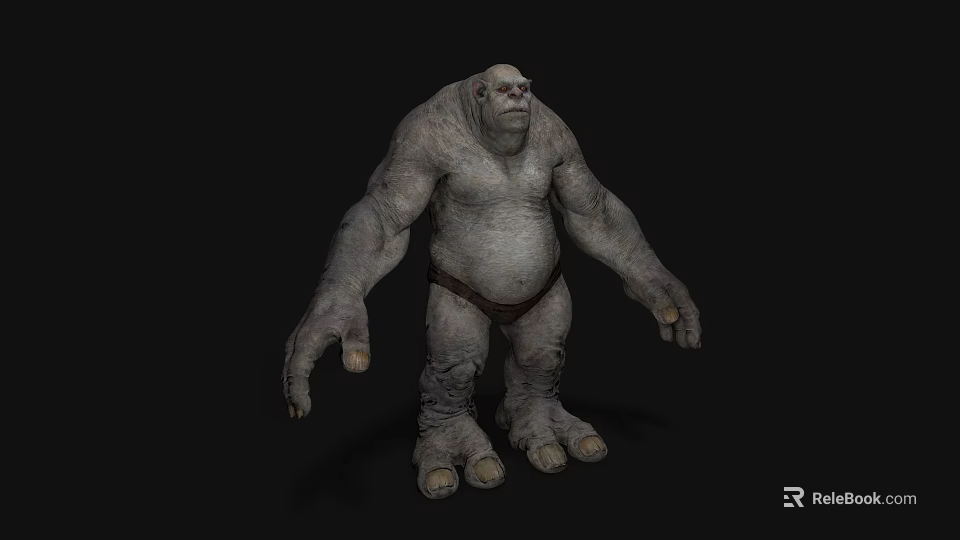 3D Stone Giant Character Creature Design With Muscular Build And Rock Like Skin 3d model 