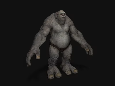 3D Stone Giant Character Creature Design With Muscular Build And Rock Like Skin 3d model