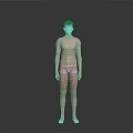 Shirtless Fit Man Standing In Light Colored Underwear Against Gray Background