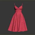 Pink Sleeveless Evening Dress With Spaghetti Straps And Flared Skirt