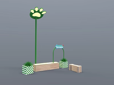 Modern Meichen Pet Theme Leisure Chair Pet Street Lamp Pet Theme Meichen 3d model