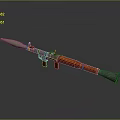 Rocket rocket launcher to air weapon to air missile shoulder missile shoulder rocket 3d model