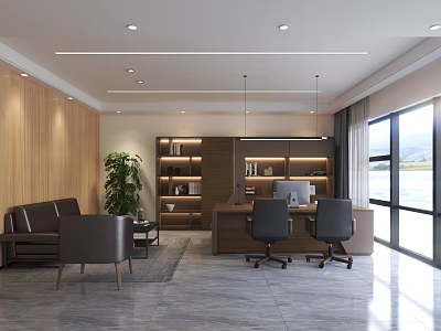 modern office general manager office 3d model