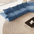 Luxury Soft Blue Velvet Sectional Sofa Set For Spacious Bright Modern Cozy Living Room