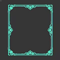 Ornate White Decorative Frame Component With Intricate Floral Patterns And Corner Details