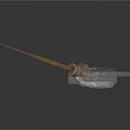 Decorative Golden Sword With Intricate Handle And Smoke Effect On Dark Background