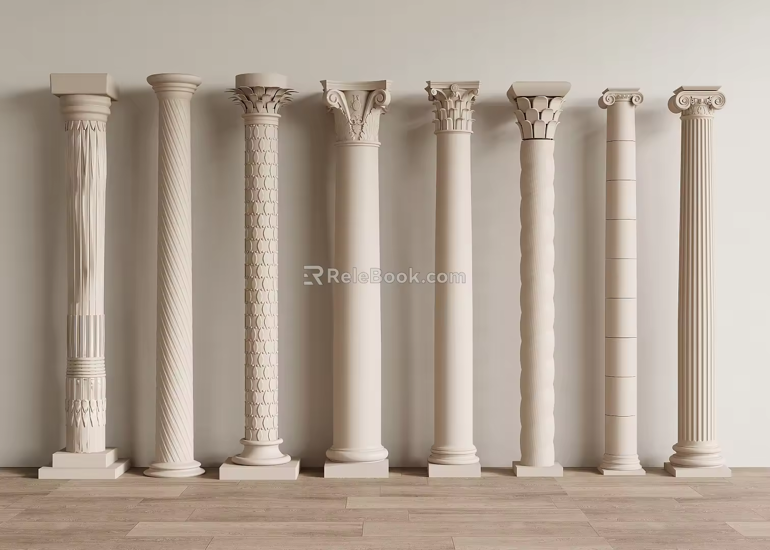 French Roman Column Square Column 3d model