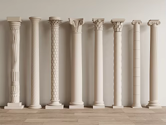 French Roman Column Square Column 3d model